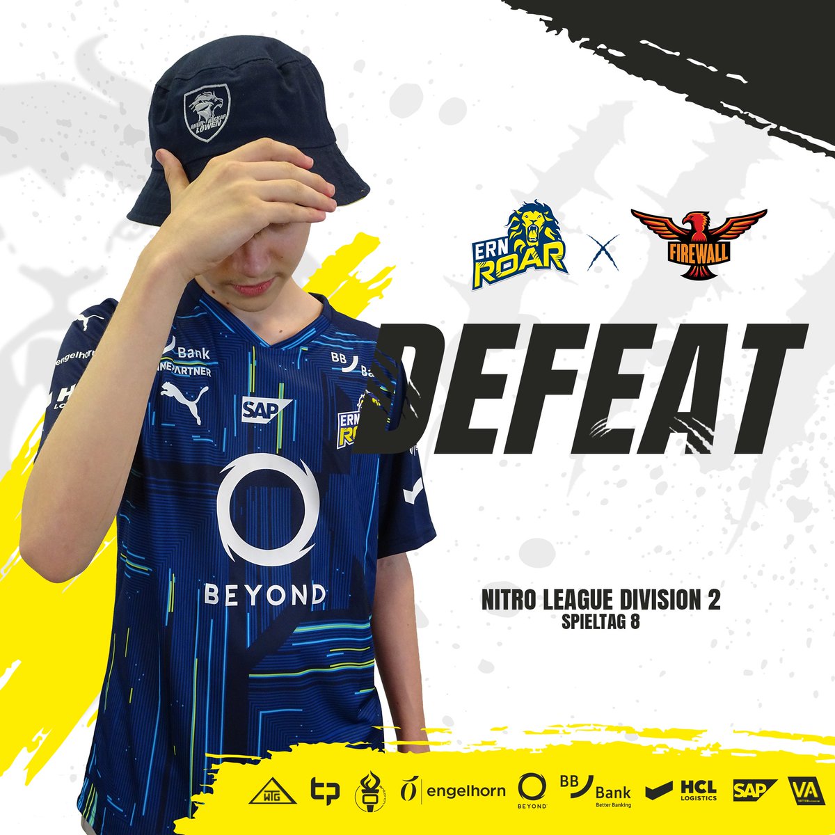 Eine Niederlage die weh tut. Jetzt müssen wir uns in den verbleibenden Spielen nochmal aufraffen, um die Klasse sicher halten zu können! Auf geht's🦁

Natürlich #GGWP <a href="/TeamFireWallRL/">FireWall</a>🤝

#ROAR #YoungLions #NitroLeague