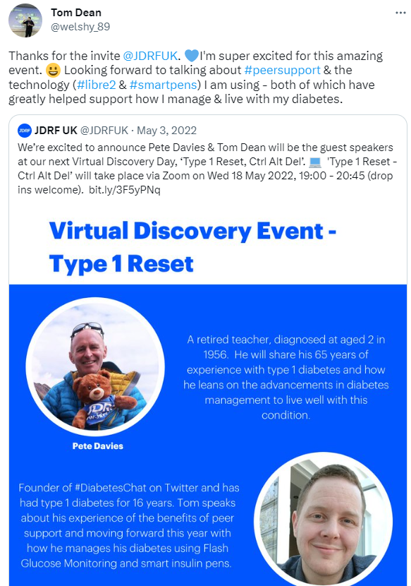 A JDRF poster for the virtu...