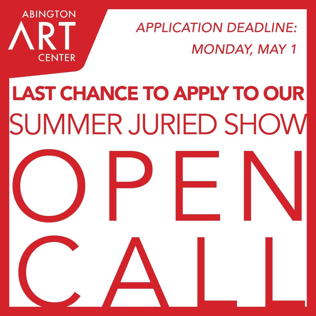 ❗Don't miss your chance! You've got one more day to apply to be a part of our Summer Juried Show...

For more information and the application: abingtonartcenter.org/calls-for-arti… instagr.am/p/CrqbE08tb3V/