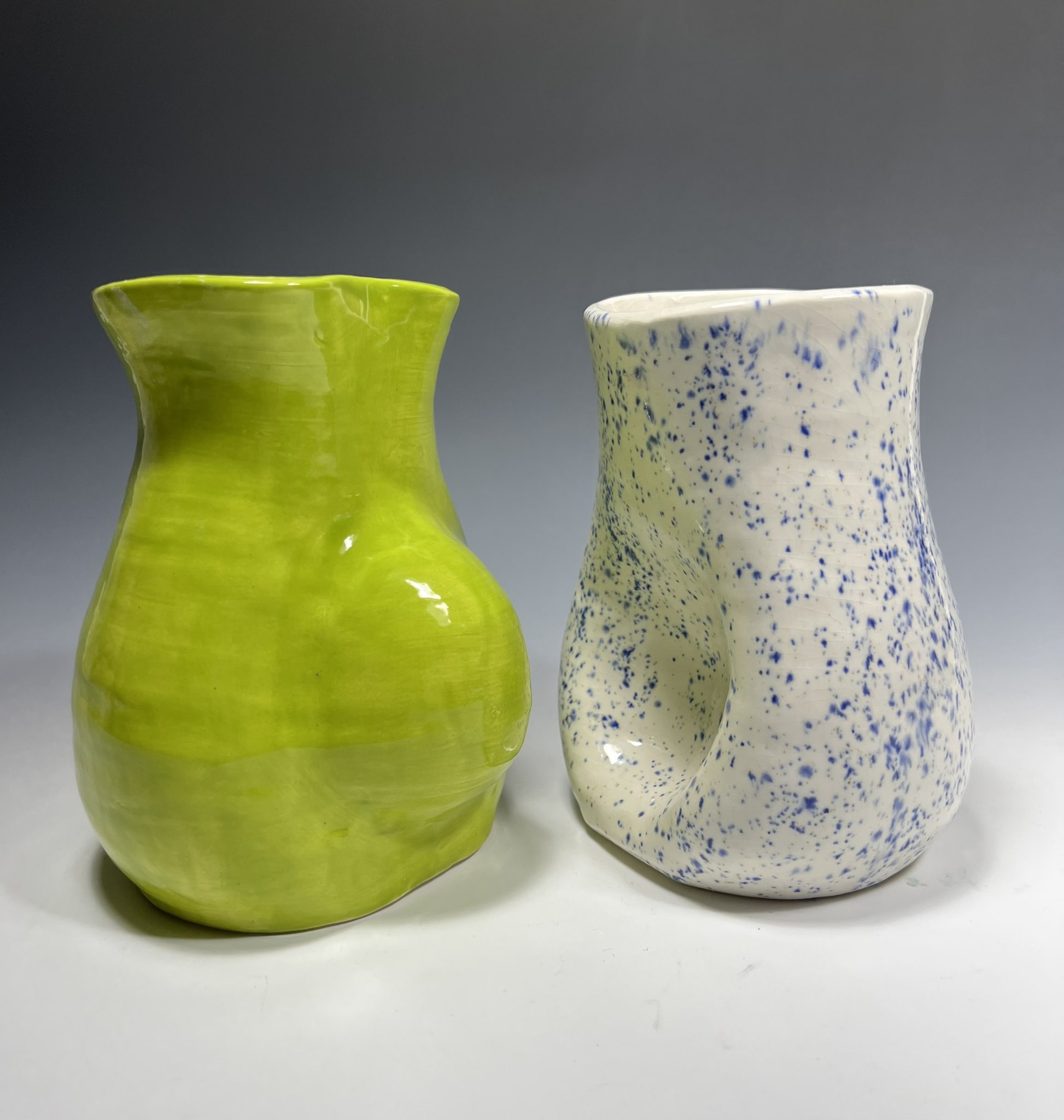 A set of avocado inspired vases will be for sale at the Empty Bowls Silent Auction