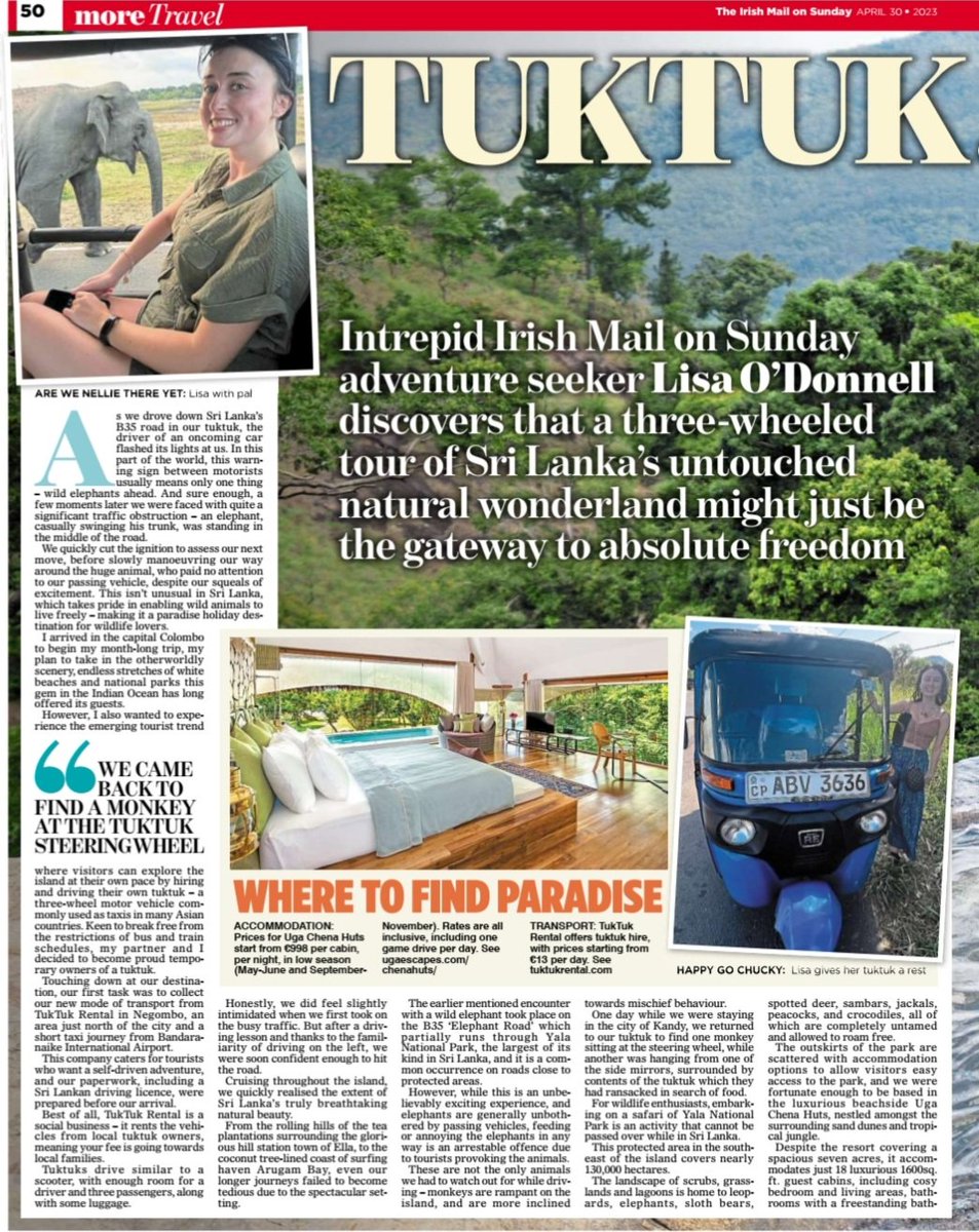 lisao_donnell's tweet photo. In today's @IrishMailSunday - Travelling through Sri Lanka in a tuktuk https://t.co/hGO9teUjTF