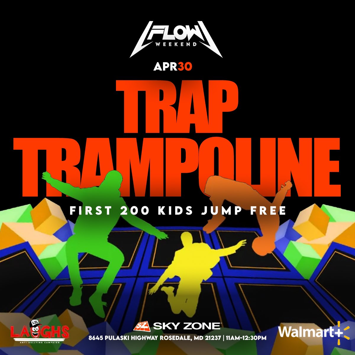ITSDJFLOW's tweet photo. LAST CALL WE RENTED OUT SKY ZONE ON PULASKI IN BALTIMORE FROM 11am - 1pm! FREE FOR THE FIRST 200 KIDS #FlowWeekend https://t.co/Mufzvz4y3c