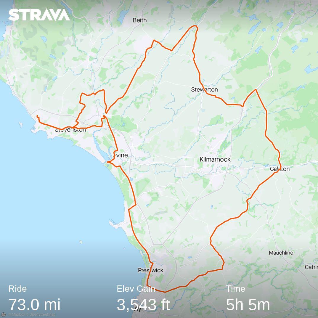 Damp Sunday tour of the Ayrshires #strava #stravacycling #potholes
strava.app.link/cVJeoMXcqzb