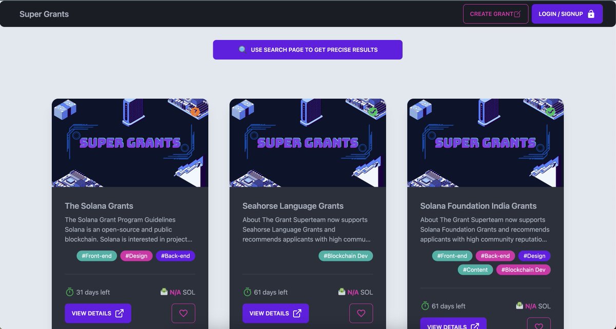 lazyweb3's tweet photo. Check this super cool grants finder tool https://t.co/K9NQamt3aj ❤️‍🔥 
This is going to be a hub of web3 grants soon 🚀
You can:
- View Grants 👀
- Search Grants 🔎
- Create Grants 👨‍💻
- Bookmark Grants ❤️
... &amp; many more things as planned.

@SuperteamDAO @SuperteamIN @SuperteamEarn https://t.co/Sz03OBIoqD