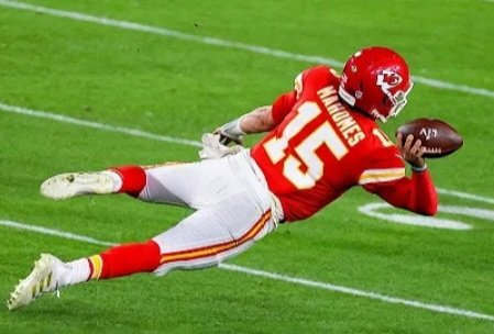 KCChiefsChad20's tweet photo. No matter how many times I see this. No matter which angle I see it from. It never ceases to amaze me that our dude hit our player in the face mask almost 30 yards downfield in the endzone from this position. He is that dude. https://t.co/gbNrdHLE8t