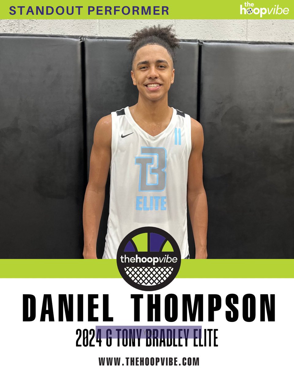 17U: 2024 Tony Bradley Elite G Daniel Thompson (Bartow) didn’t miss much in a win over Wood Elite Sewer North. He’s a gifted jump shooter, crafty finisher and a strong bodied no non-sense player. All-around effort.