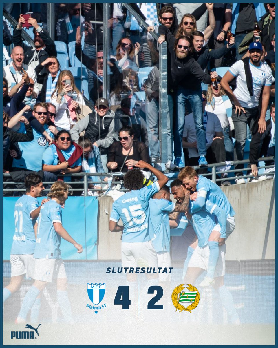 Malmo_FF's tweet photo. 🎶 Åh så skönt att va Malmö!

#MFFHIF | 4–2 https://t.co/8zqOtXcqgO