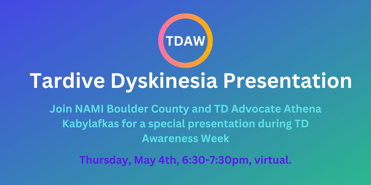 NAMIBoulderCo's tweet photo. Tardive Dyskinesia Affects Over 600,000 People in the US - https://t.co/ioJjopxwGb https://t.co/Adih6QcO7I