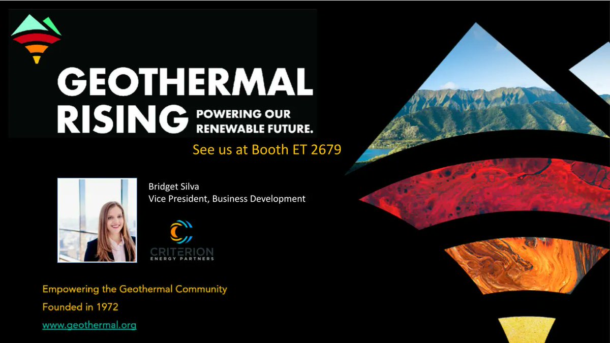 Geo_Rising's tweet photo. Geothermal Rising is in #Houston, TX this week for the Offshore Technologies Conference! Find us at booth ET 2679 next to the main Energy Transition Pavilion. Stop by to chat about the #cleanenergytransition &amp; learn about our recent launch of the #TXLAOR Regional Interest Group. https://t.co/p5PkoLLWlG