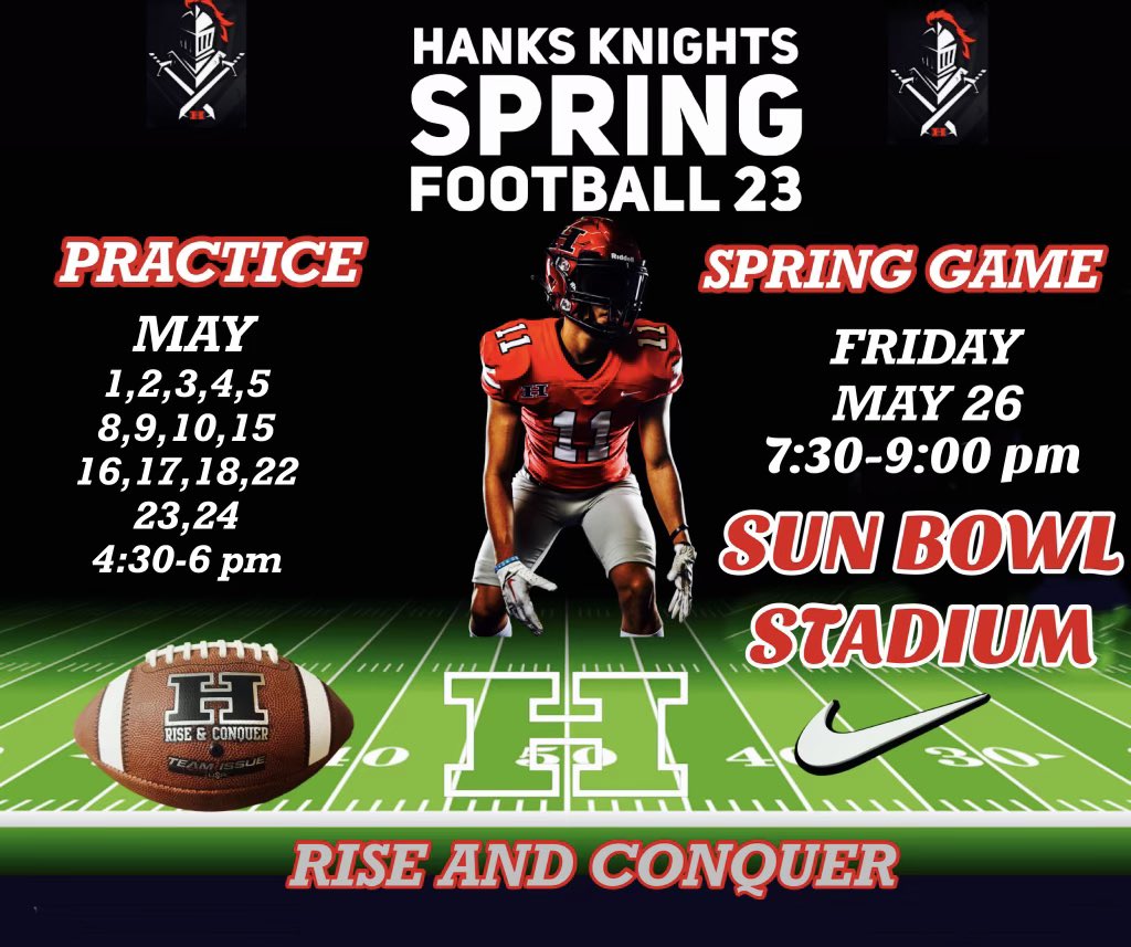 It all kicks off tomorrow! Time to #RiseAndConquer. 

<a href="/RCadena2001LTD/">Ruben Cadena</a> <a href="/JMHanksHigh/">J.M. Hanks High School</a> <a href="/HanksCavaliers/">HMS Cavalier Athletics</a> <a href="/HANKSMSYISD/">Hanks MS</a> 
<a href="/UTEPFB/">UTEP Football</a> <a href="/UTEP/">UTEP</a> <a href="/YISDAthletics1/">YISD Athletics</a>