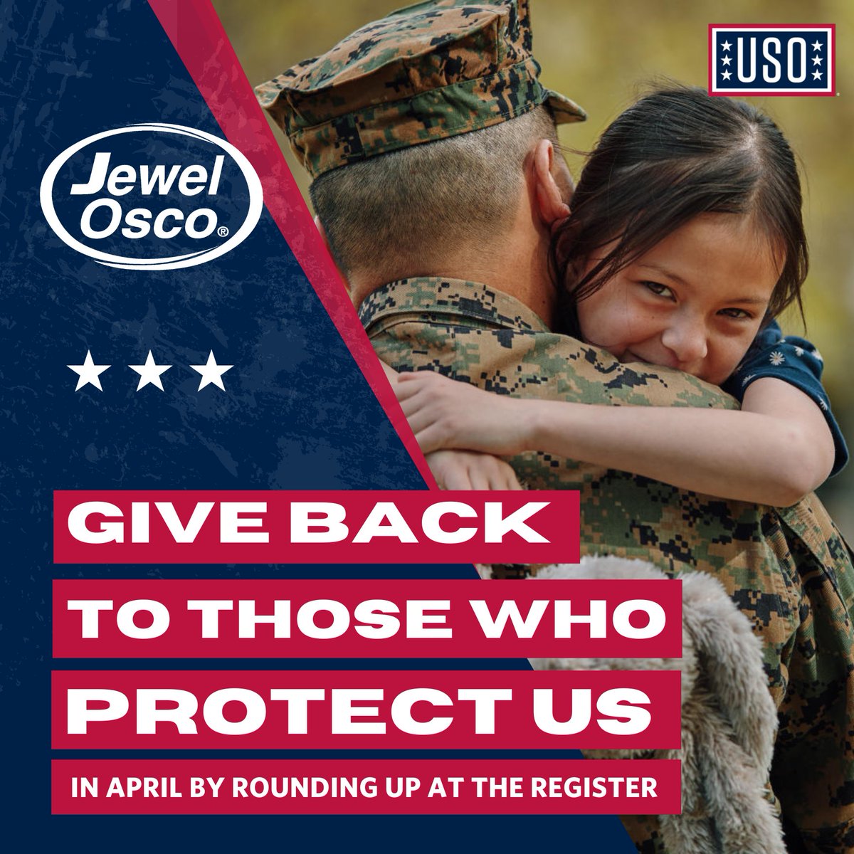 Today is the last day to round up at the register at your local <a href="/jewelosco/">Jewel-Osco</a> store to support military service members. Thank you to the <a href="/jewelosco/">Jewel-Osco</a> store associates and shoppers, for making this year’s campaign a huge success! #BeTheForce