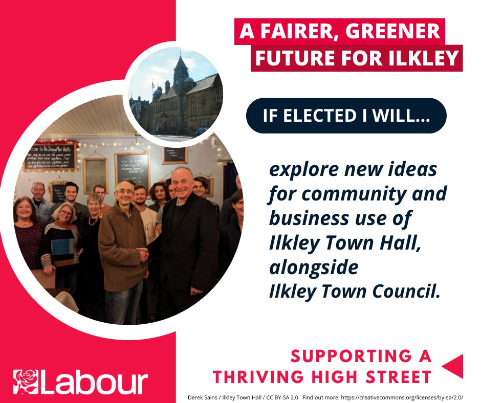 Ilkley Town Hall managed by @bradfordmdc is the home of Ilkley Town Council and @IlkleyBID who between them occupy most of the building.  If elected I will explore potential ideas with Ilkley businesses or community groups to make good use of the remaining rooms.