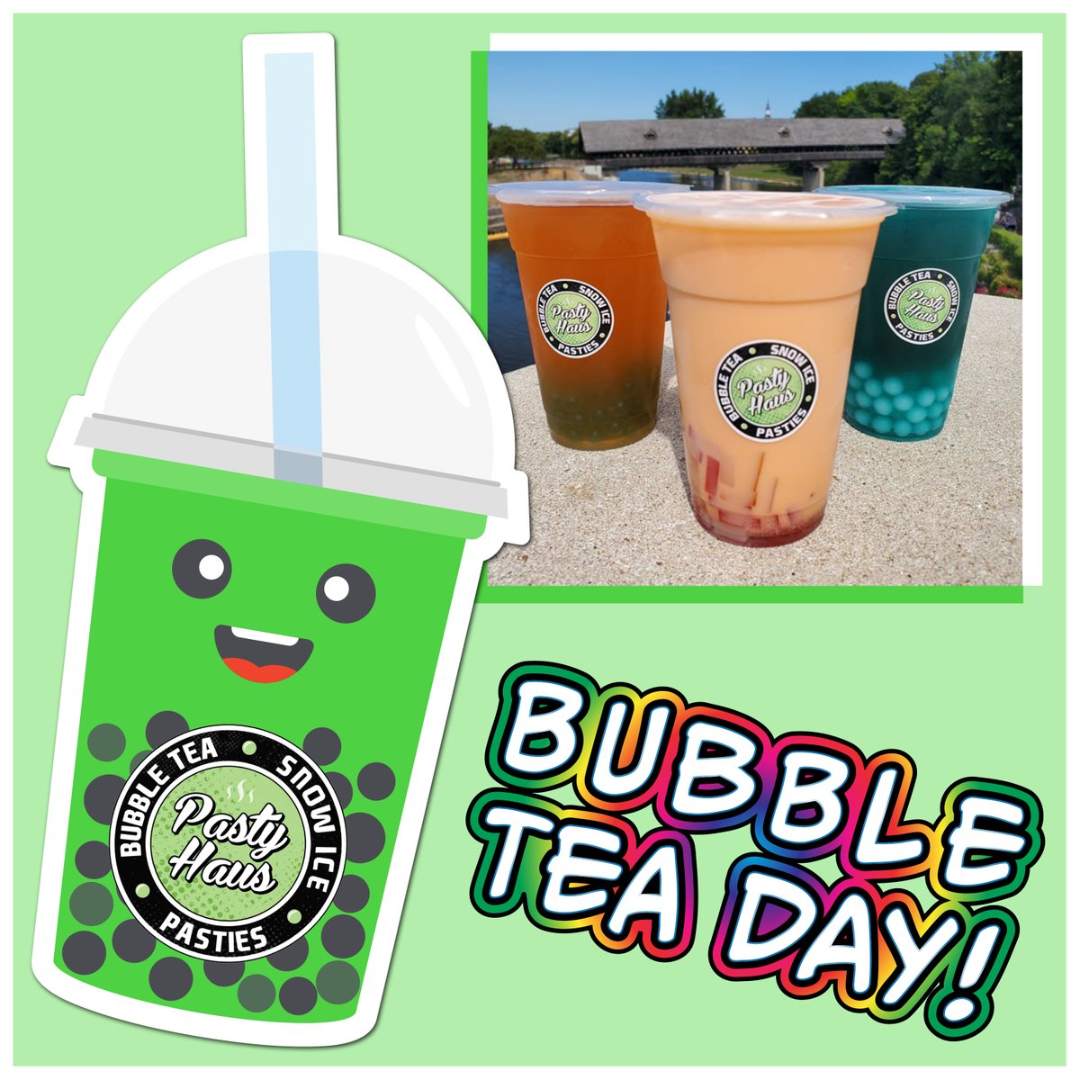 popcornwagon's tweet photo. It's Bubble Tea Day Today! We can't think of a better way to celebrate than popping in to visit our friends at   for a fruity, milky, or even boozy bubble tea! What's your favorite?

#PastyHaus #RiverPlaceFun #PopcornWagonFrankenmuth  #Frankenmuth #RiverPlaceShops #EatFrankenmuth https://t.co/PATVWAVhKe