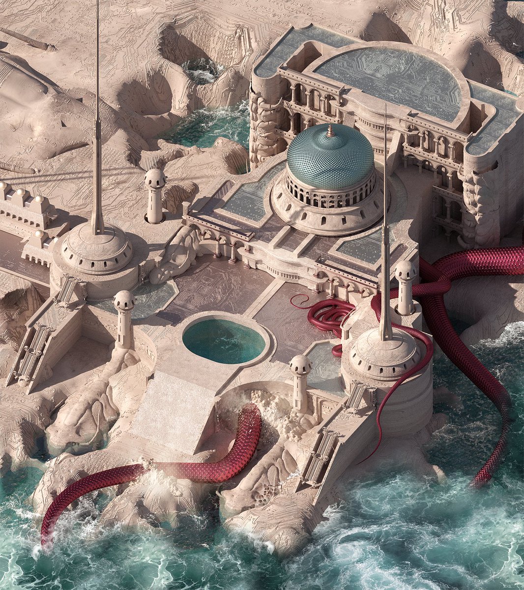 gnclt's tweet photo. Going isometric on this one; built a harbor from scratch, Anti-AI sailor team ⚓️
#3Dart #VGart #OctaneRender #Isometric #NoAI https://t.co/oKKU8hZQyq
