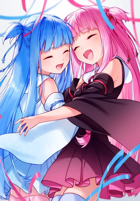 前に描いた琴葉姉妹塗り直しました