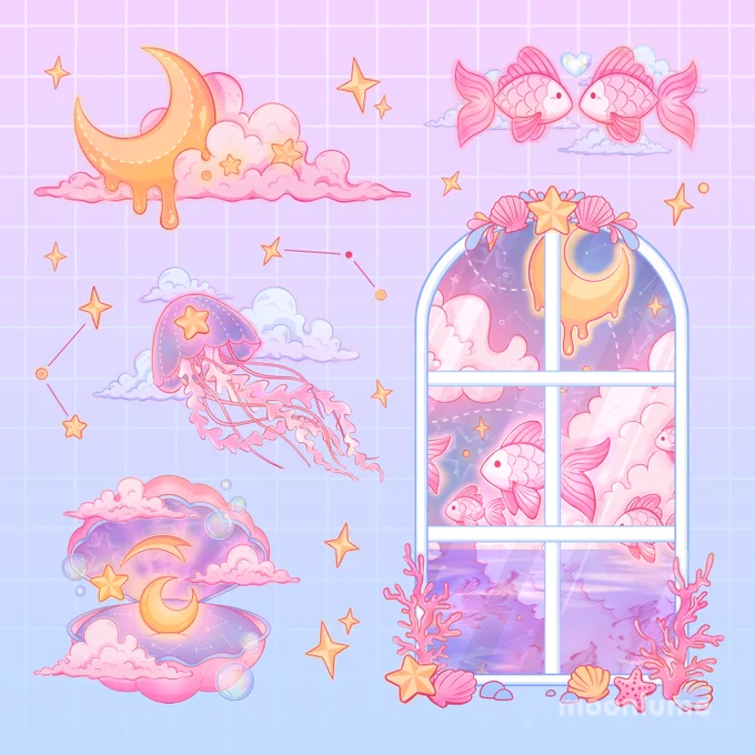 Cosmic Swim: full set! 🌊🌙