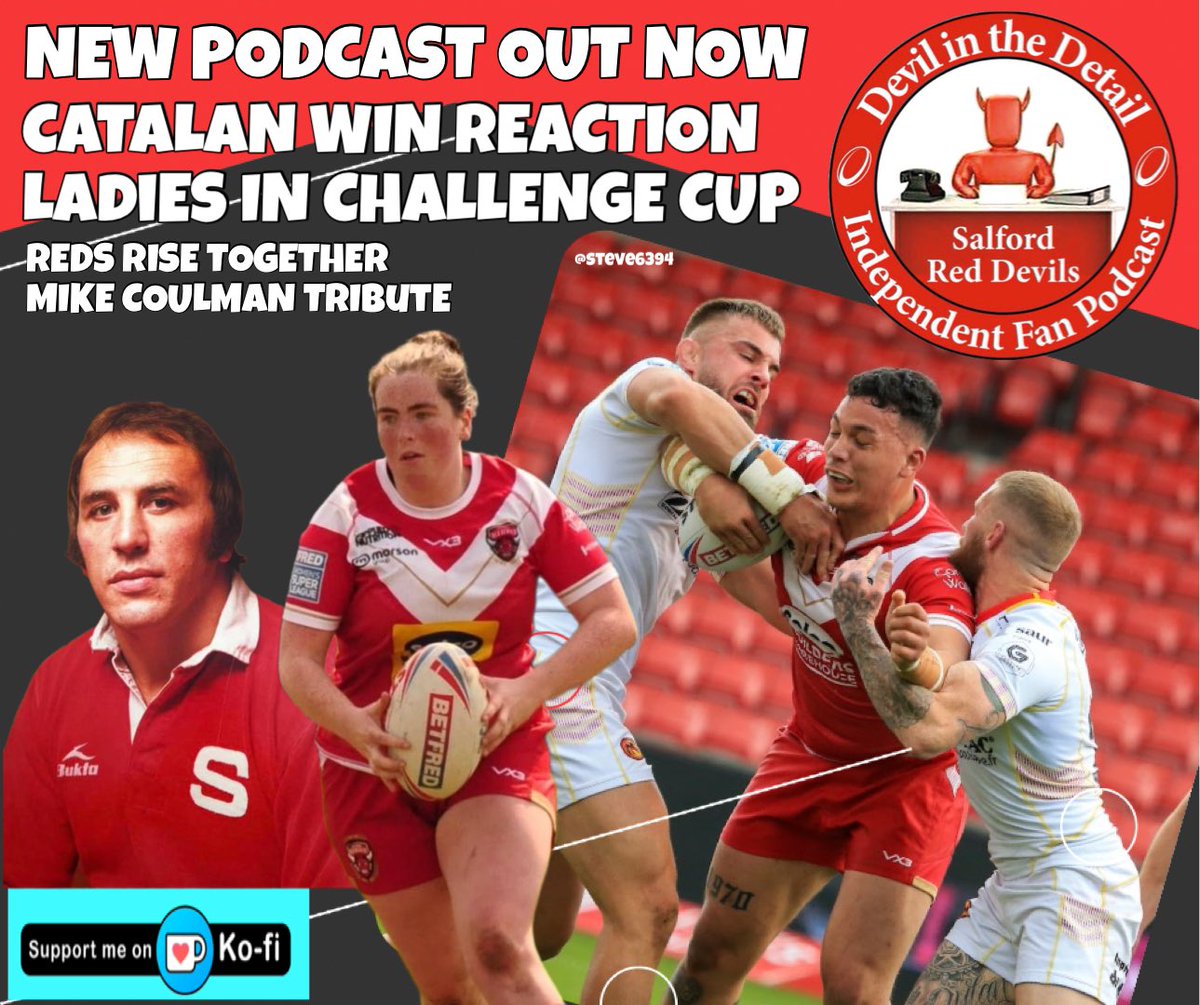 Listen to  this weeks pod  here all your Salford RL chat in one place Catalan win reaction, ladies report, new supporter share scheme and  more 
on.soundcloud.com/f4F31FCRdxTwNu…
Soundcloud 
open.spotify.com/episode/3uMF0e…
Spotify 
podcasts.apple.com/gb/podcast/dev…
Apple Podcasts 

youtu.be/ycKtITx59Q4