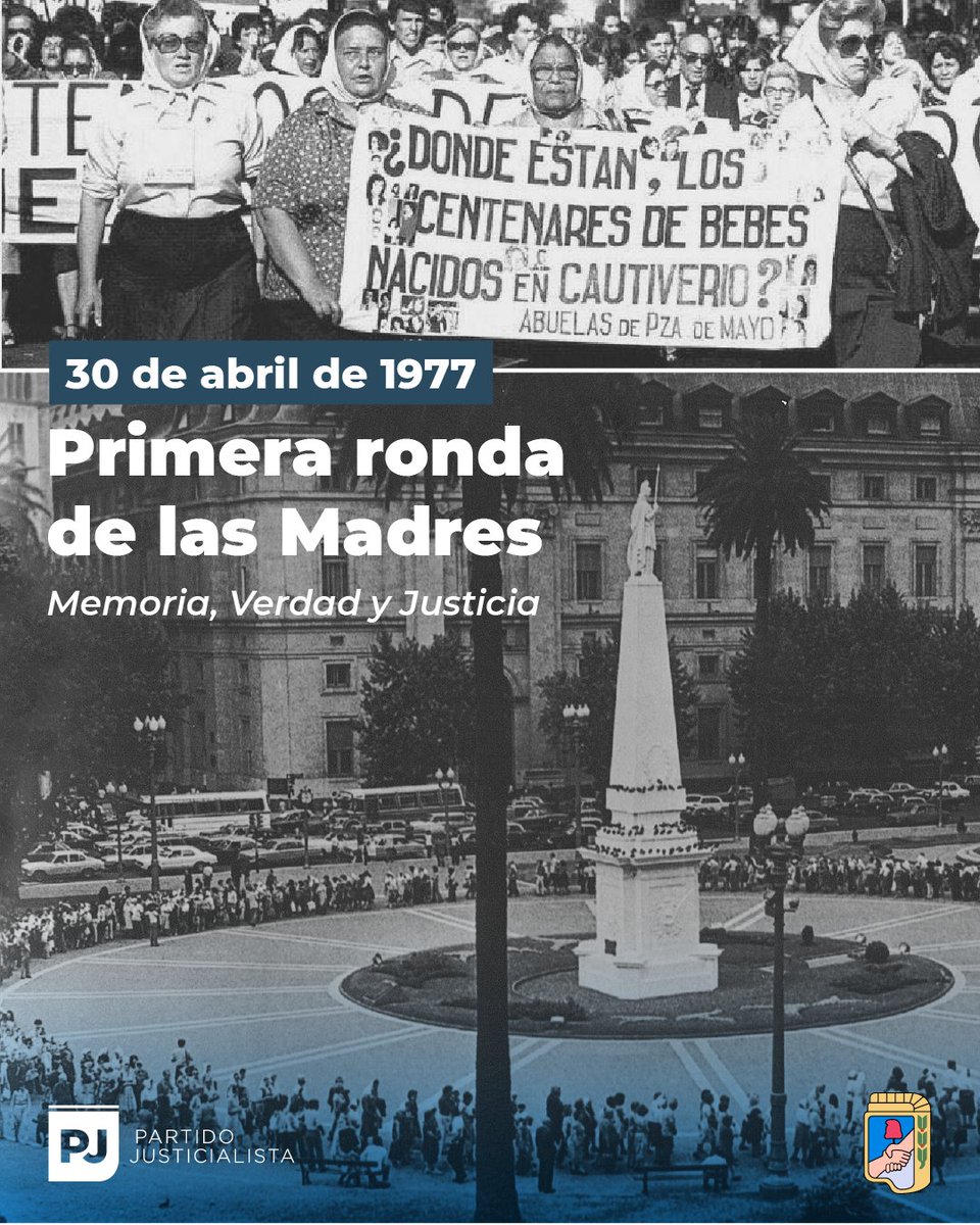 A 46 años de su primera ronda, toda nuestra admiración y respeto a las Madres, que con enorme valentía se enfrentaron a la oscuridad de la dictadura para materializar las banderas de Memoria, Verdad y Justicia.

Hoy y siempre, el pueblo las abraza con infinito amor❤️