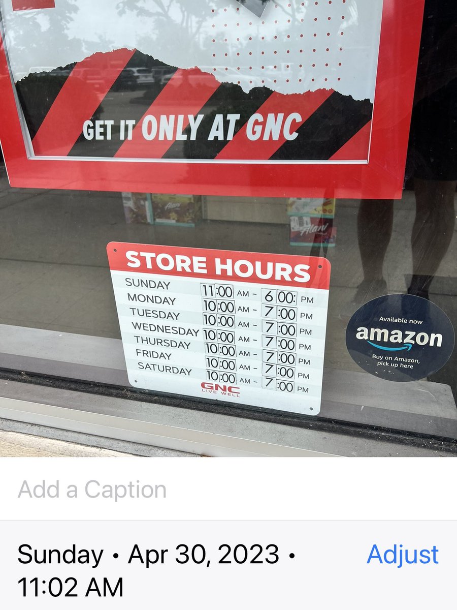 BoisvertLeo's tweet photo. I guess @GNCLiveWell doesn’t need the sales. Stopped by during stated opening time and store is dark. What has happened to retail in the US? https://t.co/sJD8wSL1tZ