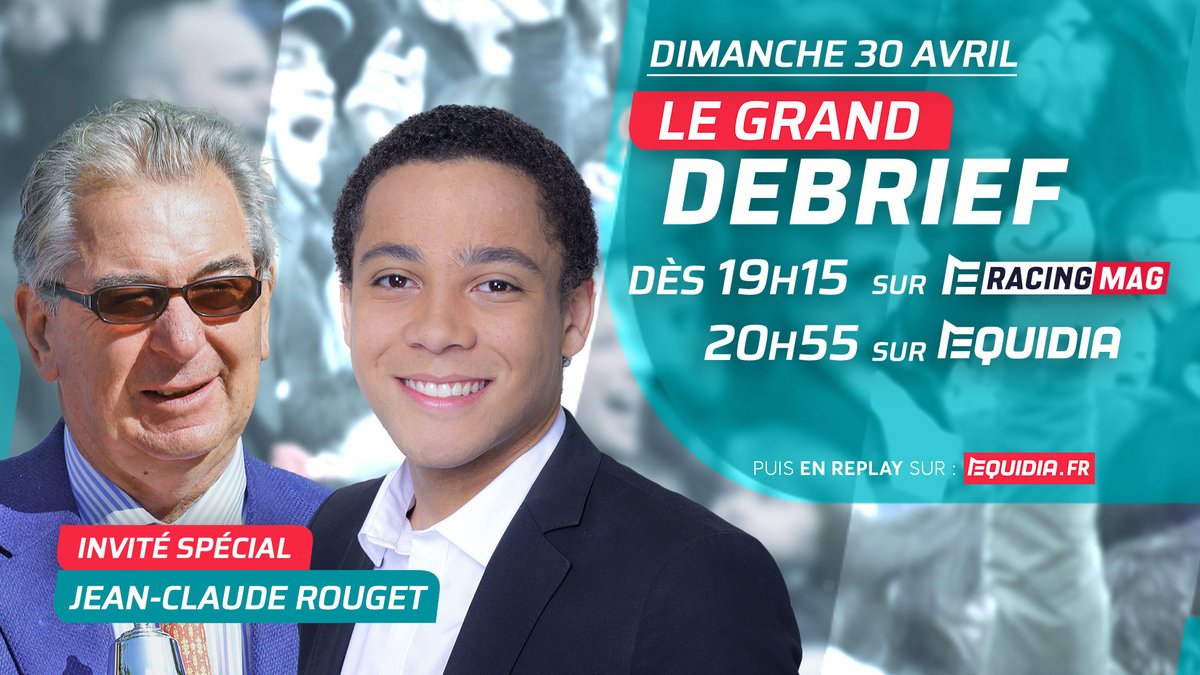 equidia's tweet photo. 🚨Le rendez-vous à ne pas manquer, c'est #LeGrandDebrief, ce soir à 20h55 sur #Equidia !

👉 𝗝𝗲𝗮𝗻-𝗖𝗹𝗮𝘂𝗱𝗲 𝗥𝗼𝘂𝗴𝗲𝘁 sera l'invité exceptionnel de votre émission de ce dimanche soir !🔥 https://t.co/2p443GredX