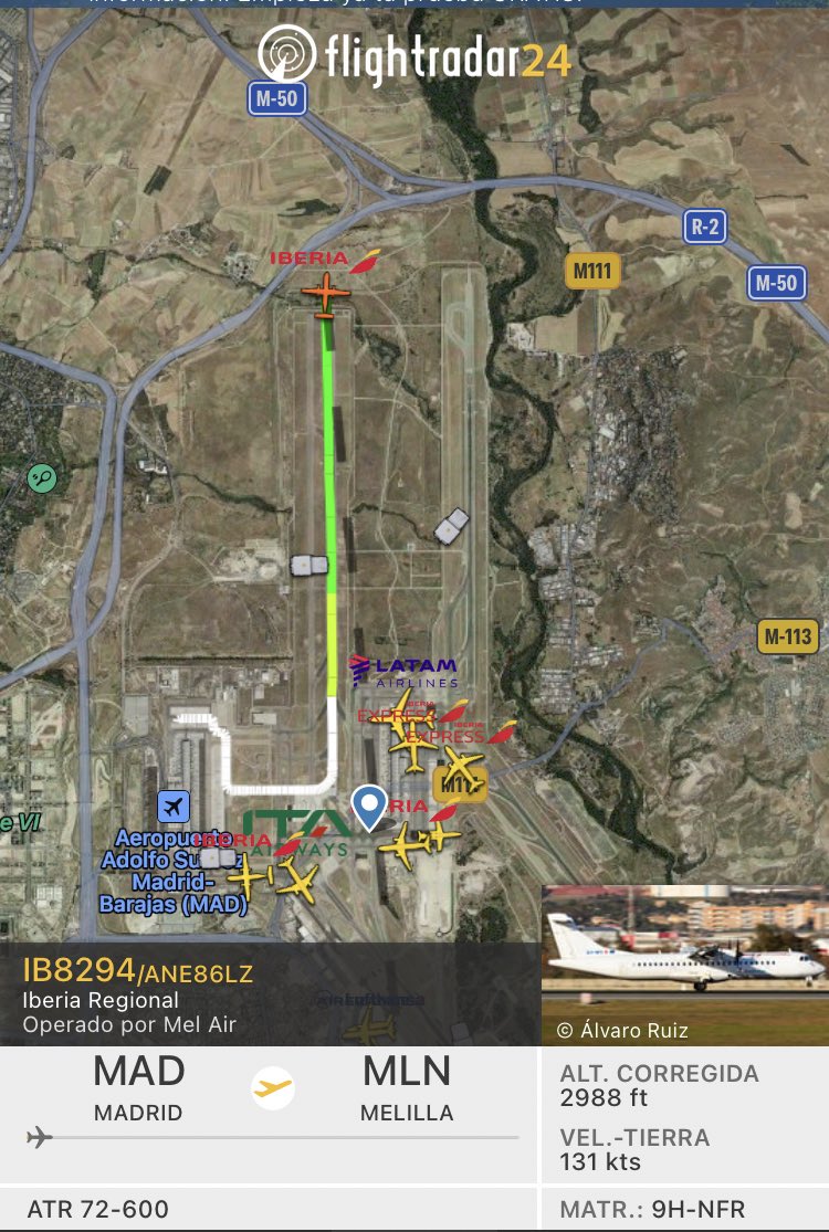 SpottersMelilla's tweet photo. En estos momentos, el vuelo #IB8294 Madrid-Melilla de @AirNostrumLAM operado por #MelAir, despega de #MadridMAD, el cual transporta a la @UDMelilla.
‼️Nuestros campeones ya retornan a la ciudad‼️ 🏆🥇 https://t.co/OSlFVX1uwb