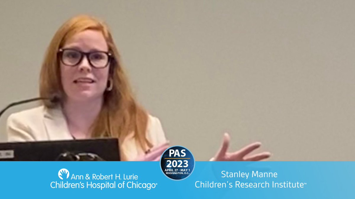 Dr. Marie Heffernan addresses #PAS2023 attendees while sharing her study of the connections between parenting, parent stress and child mental health during the #COVID19 pandemic @VoicesChi @LurieChildrens @NUFSMPediatrics @PASMeeting