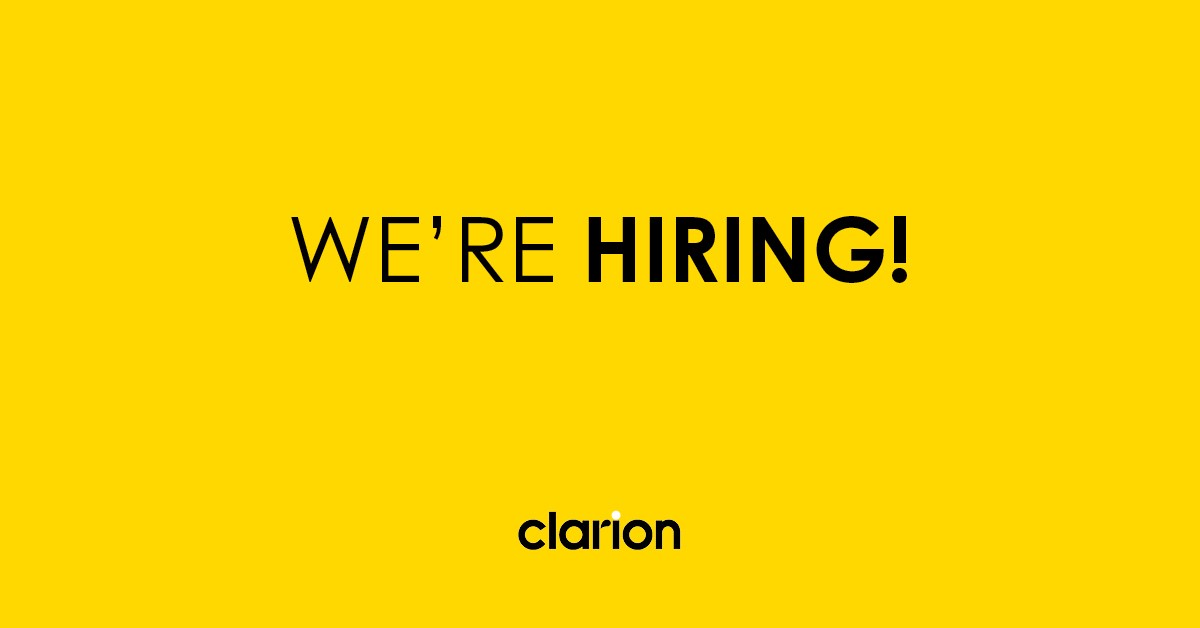 Clarion Comms (@clarioncomms) on Twitter photo Are you hungry to start a career in PR?
An opportunity for an entry level PR assistant to join our Clarion team has just opened! Previous PR agency experience preferred.
Send us your CV and a one-liner telling us why you’d be perfect for the role: hello@clarioncomms.co.uk Are you hungry to start a career in PR?
An opportunity for an entry level PR assistant to join our Clarion team has just opened! Previous PR agency experience preferred.
Send us your CV and a one-liner telling us why you’d be perfect for the role: hello@clarioncomms.co.uk