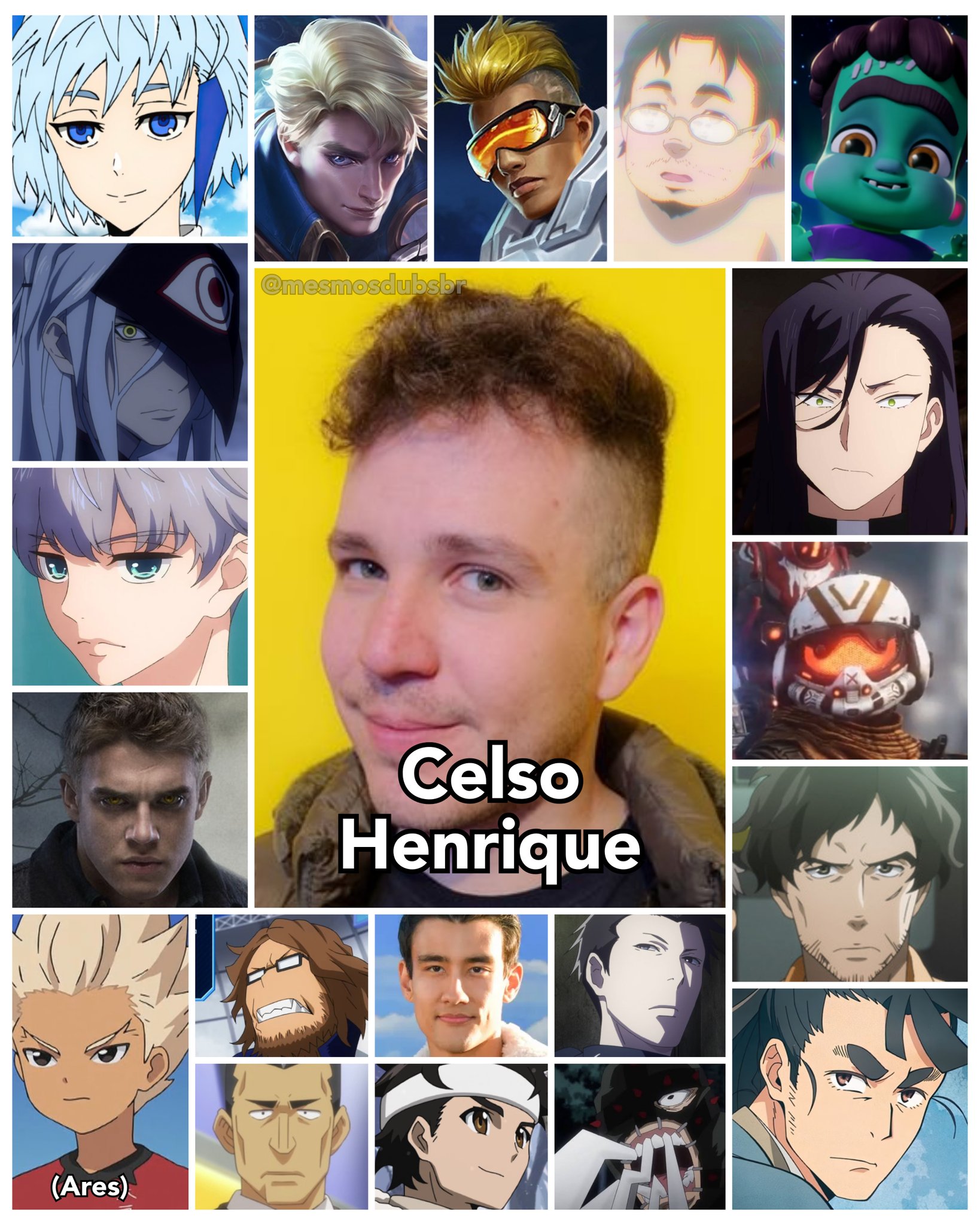 Personagens Com os Mesmos Dubladores! on X: Vozeirão foda o desse homem,  hein? Esbanjando muita versatilidade e desejo de subir uma certa torre,  Celso Henrique é um ótimo dublador e diretor! Celso