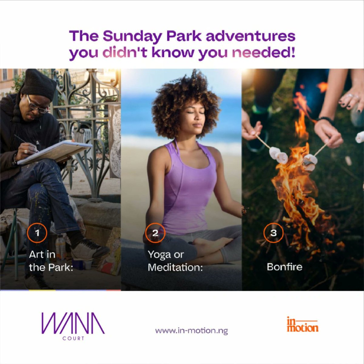 Wanacourt's tweet photo. Sundays are for unwinding!
And Wana Court green and smart estate is the perfect
spot. 

Which of these park activities do you want to try out? 

Let us know in the comment section!

#thisorthat
#adventure
#sundayvibes
#sundayfunday
#outdoors
#thegreenandsmartlife https://t.co/Jjuo9NE8Ct