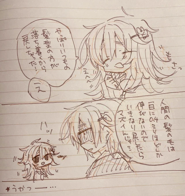 しばらくショートヘアですごした 