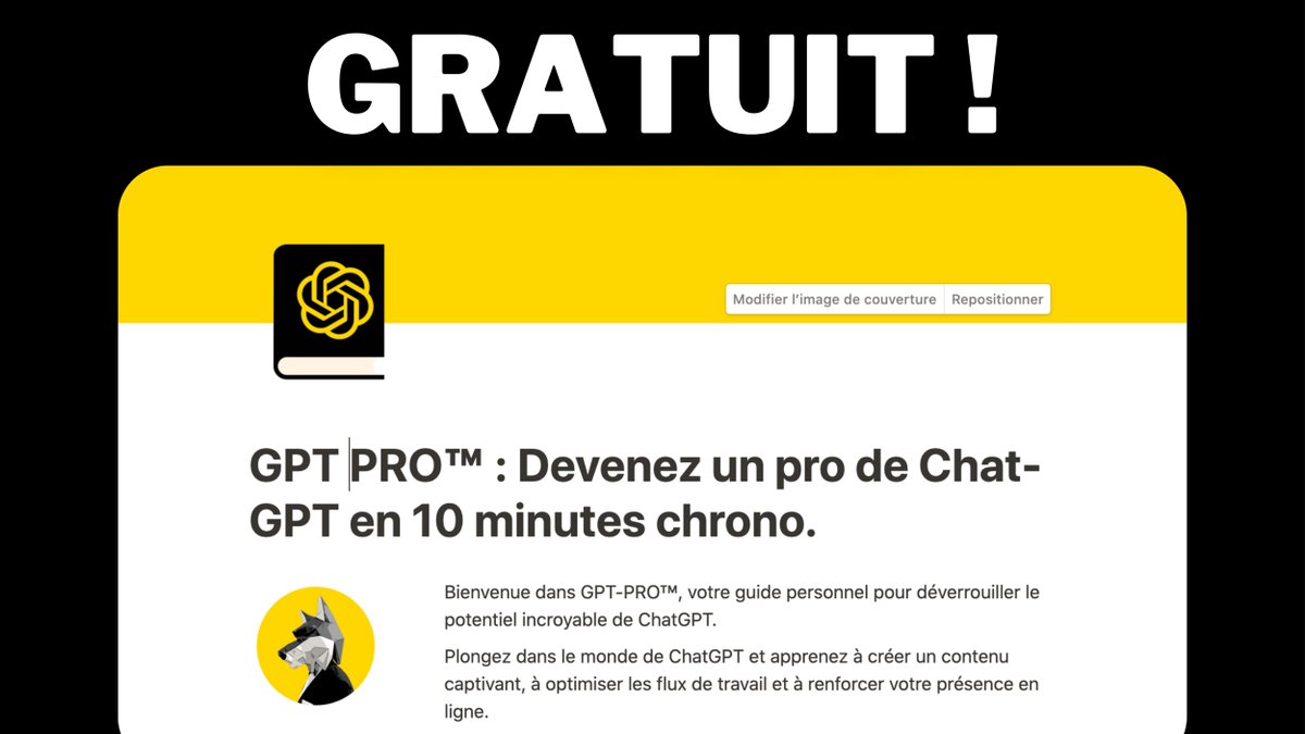 ChatGPT est extrêmement puissant,

Mais la plupart des gens ne savent pas vraiment s'en servir...

C'est pourquoi j'ai créé GPT PRO™ :

GRATUIT pendant 24h seulement !

Pour le recevoir en DM, il suffit de :

- Follow <a href="/VChambraud/">Valentin Chambraud</a> 
- Liker ce tweet
- Répondre "GPT PRO"