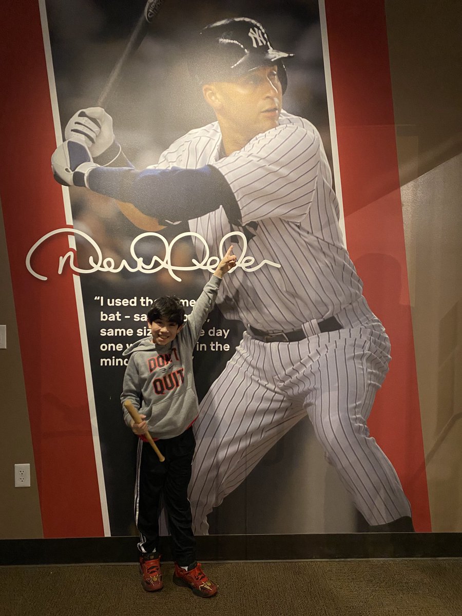 SantoCVS's tweet photo. Visiting ⁦⁦@SluggerMuseum⁩ and my son is in his glory seeing his idol. ⁦@derekjeter⁩ any baseball advice for Marco? https://t.co/oR2GvyPm9u