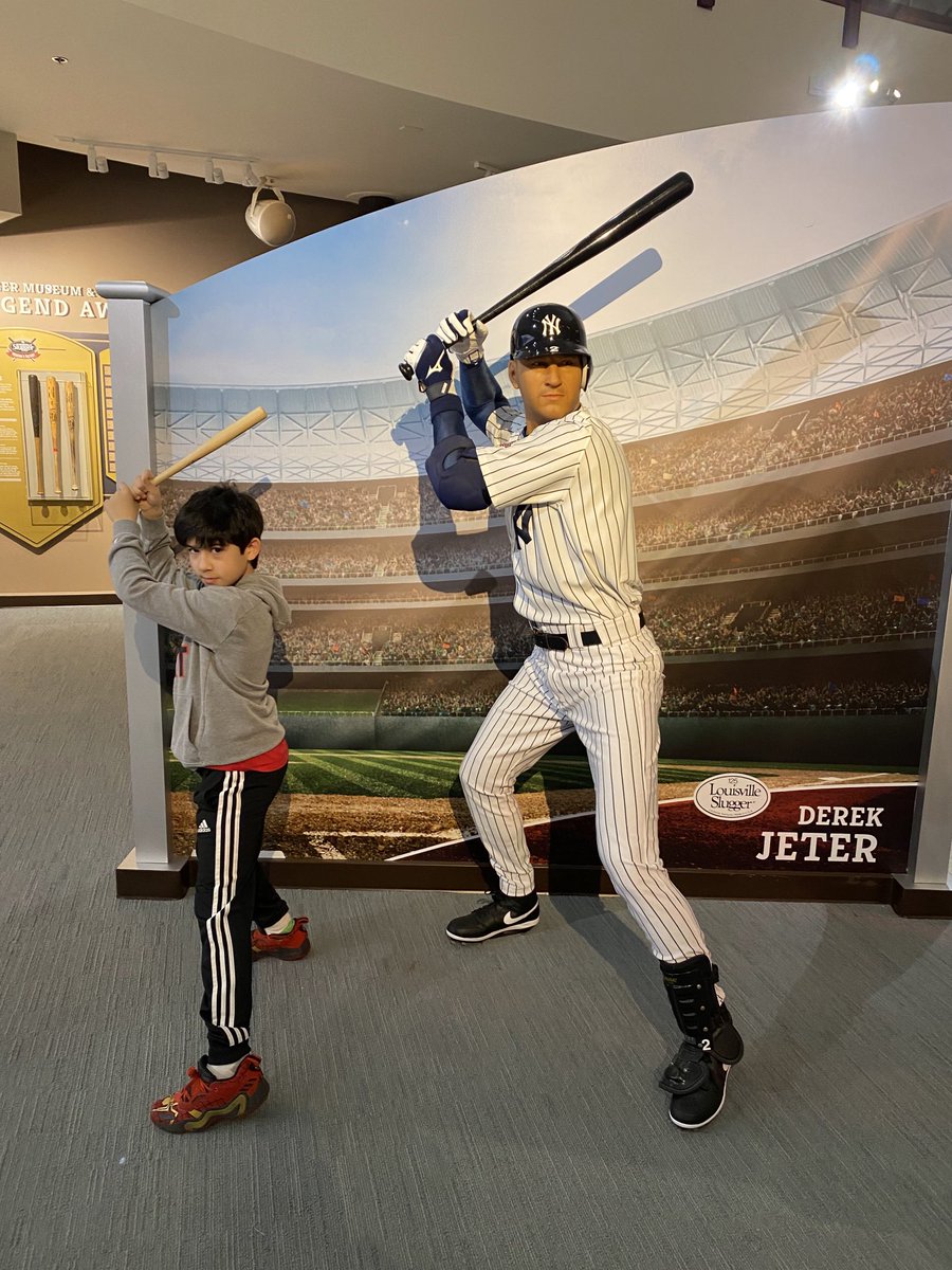 SantoCVS's tweet photo. Visiting ⁦⁦@SluggerMuseum⁩ and my son is in his glory seeing his idol. ⁦@derekjeter⁩ any baseball advice for Marco? https://t.co/oR2GvyPm9u