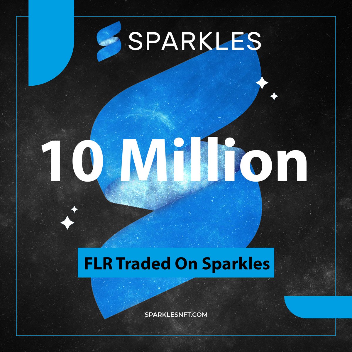 𝟏𝟎 𝐌𝐢𝐥𝐥𝐢𝐨𝐧 𝐅𝐋𝐑 𝐓𝐫𝐚𝐝𝐞𝐝✨
Sparkles are happy to announce the total volume for #NFTs on <a href="/FlareNetworks/">Flare ☀️</a> has now surpassed over 10M FLR!
The future is bright for NFTs on Flare✨
 $FLR #ConnectEverything