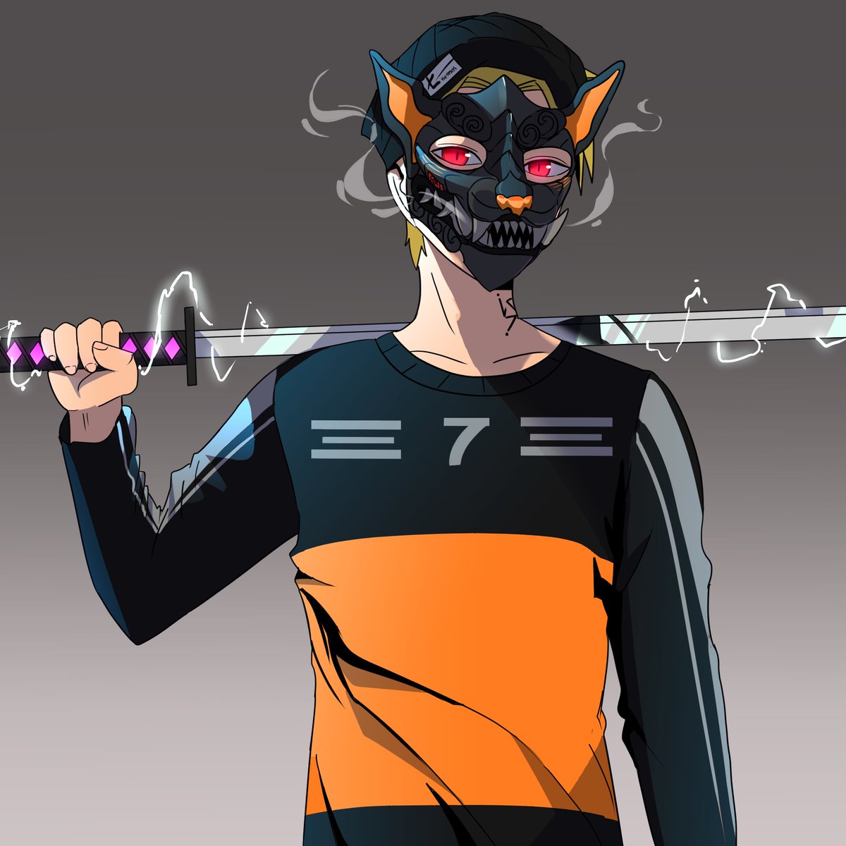 KevinLiuPutra's tweet photo. Here it is !! Did some revamp on the mask srry @GoodfootLIVE  😂🫶 @thesevens_7  it was awesome chilling to some music with you man 🥳 great choices &amp; remixes ! + it was an honor to read the manga early !! I think you guys r 💯% a ⭐️ https://t.co/uytQxOZNqL