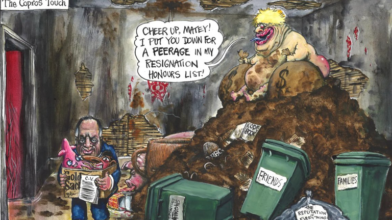 Boris Johnson claims that this cartoon was worse than taking a £800,000 bribe to give Richard Sharp the BBC Chairman job.

If you think no Like, if you think this is exactly what those corrupt slobs are like RT.