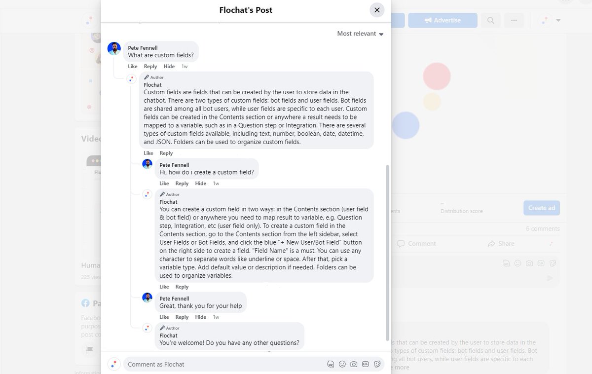 flochatai's tweet photo. AI Generated Facebook support using @flochatai &amp; @GitBookIO Lens. Reduce the learning curve trying to figure out #ChatGPT - Sub 30 second setup, no code required. https://t.co/wYvIWfYJXP