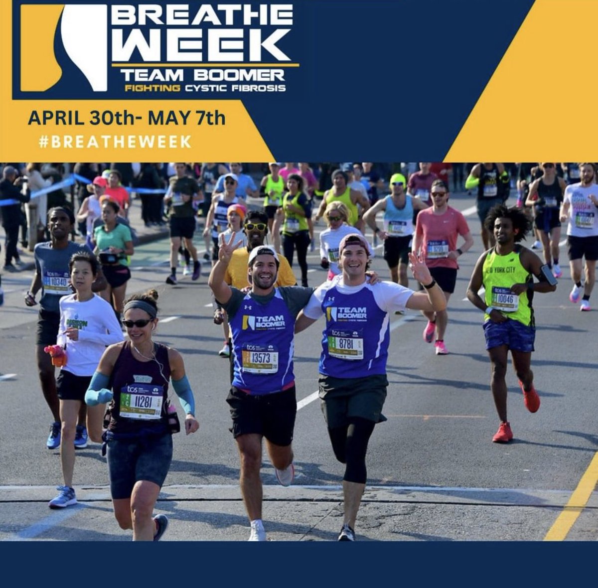 cysticfibrosis's tweet photo. Breathe Week is finally HERE!!
Get ready to #FightCFAnywhere with #BreatheWeek2023!
Join us from today until May 7th for a virtual athletic challenge to support the cystic fibrosis community.
Remember to share your accomplishments on social media and tag us. https://t.co/txMdDHDxtx