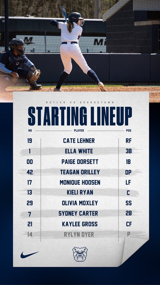 ButlerSoftball's tweet photo. Lining up vs Georgetown 

#ButlerWay https://t.co/Mwlw8lpeH5