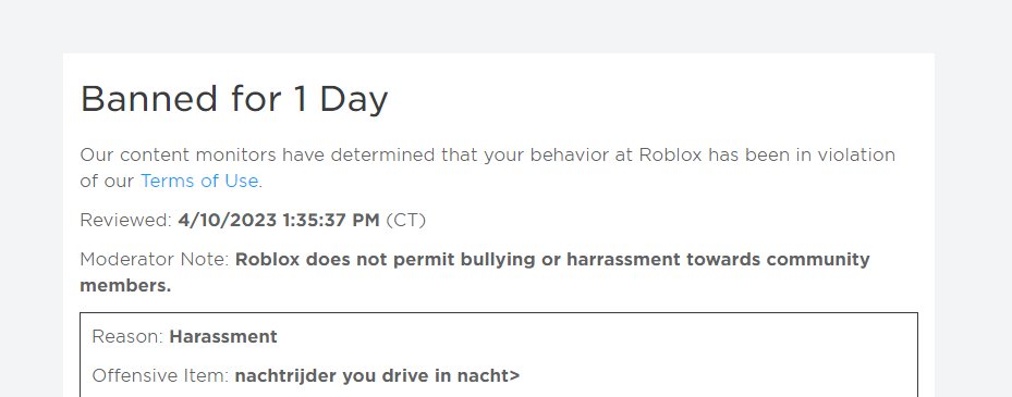 zTomleman's tweet photo. @roblox plz unban me https://t.co/wX75YlTg7M