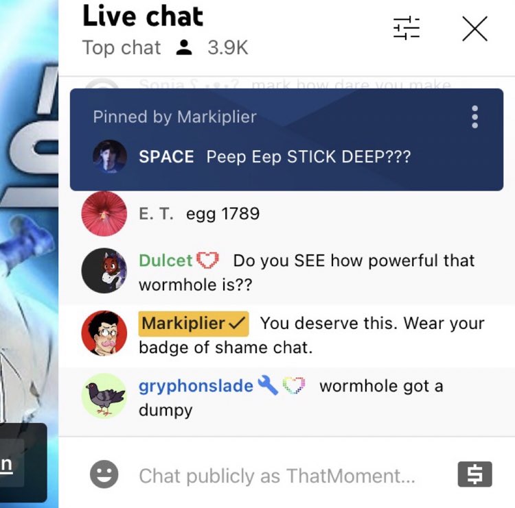 TMW345's tweet photo. Oh and one year since Mark was creating chaos in the premiere chat for in space part 2 ahsjdhdh https://t.co/gqHya6iYbt
