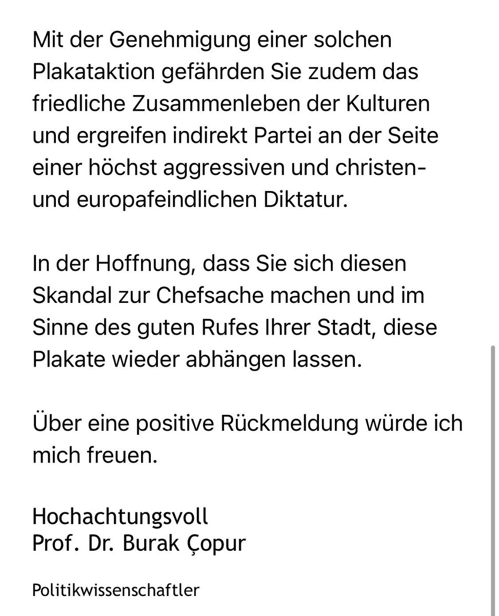 profcopur's tweet photo. Mein offener Brief an den Nürnberger OB ⁦@marcuskoenignbg⁩ angesichts der von seiner ⁦@nuernberg_de⁩ genehmigten AKP-Wahlkampfaktion
⁦@NancyFaeser⁩ ⁩@BozogluCemal⁩ ⁦⁦@erenguevercin⁩ ⁦@N_Aswad⁩ ⁦@LennartPfahler⁩ ⁦@erkanpehl⁩ https://t.co/d9MBQGwfK7