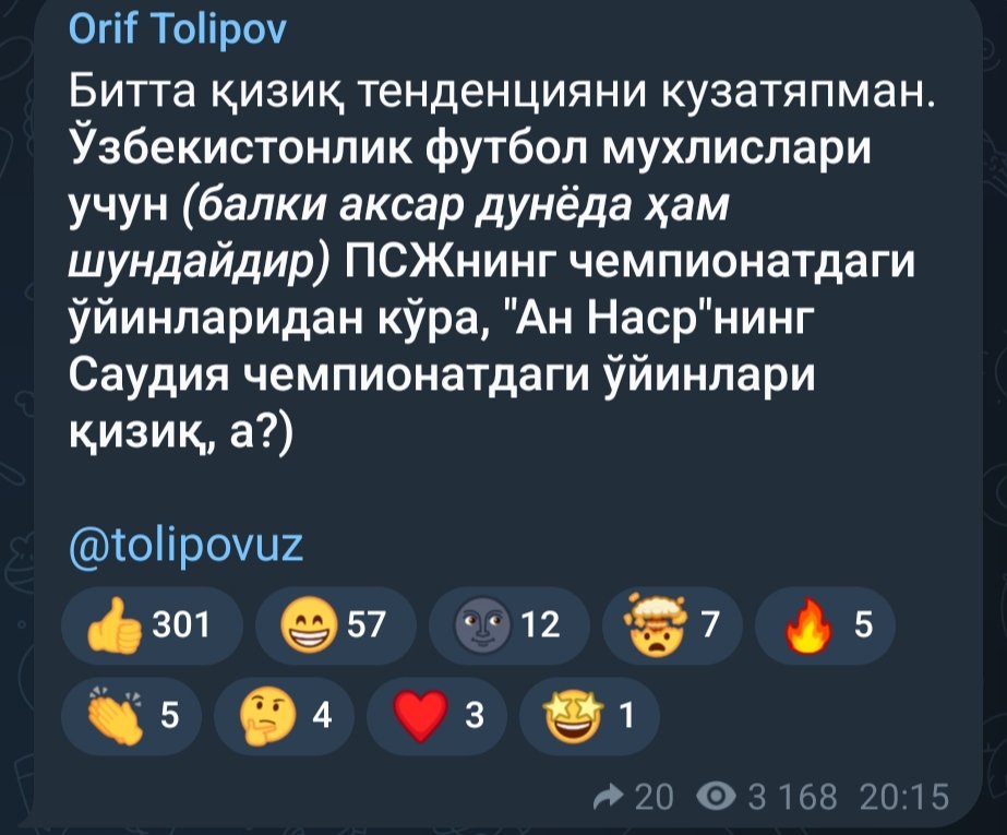 AbdurasulTosht1's tweet photo. @Abdurahmon209 @OrifTolipov https://t.co/k7yfpMP85f
