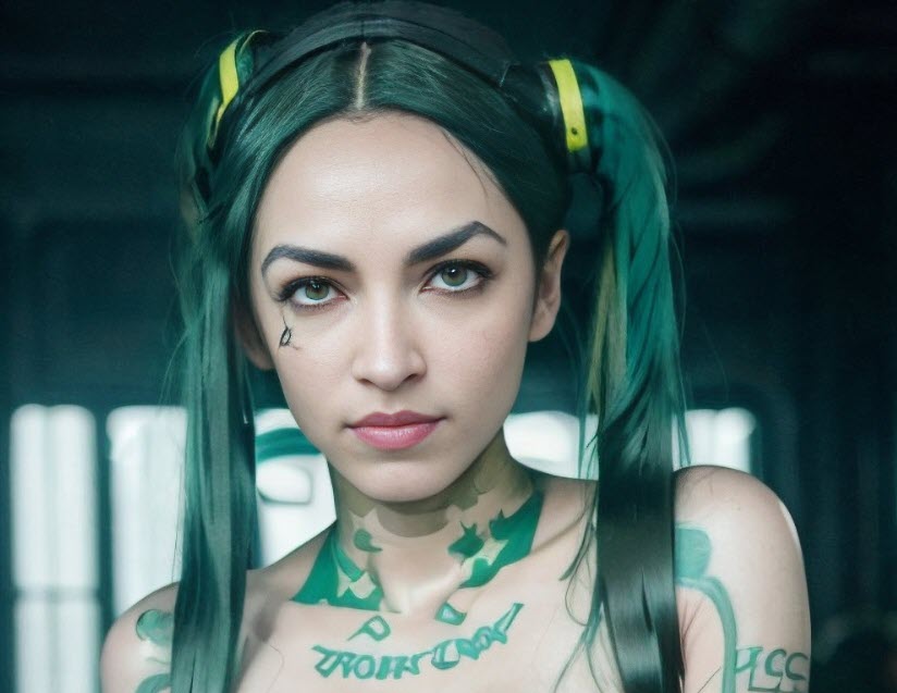 PaulTassi's tweet photo. have now been served "Cyberpunk AOC" AI art on my For You page and yeah you know what maybe it's time to make this all illegal https://t.co/hciaMVOa3D
