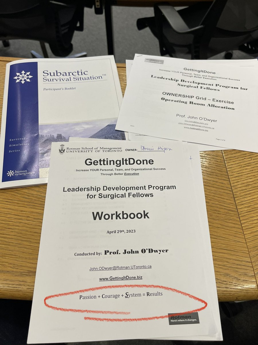 dhhirpara's tweet image. Amazing day spent learning about practical tools to realize personal, team &amp;amp; organizational success! 
🤝🏾@rotmanschool @UofTSurgOnc #GettingItDone #leadership seminar!