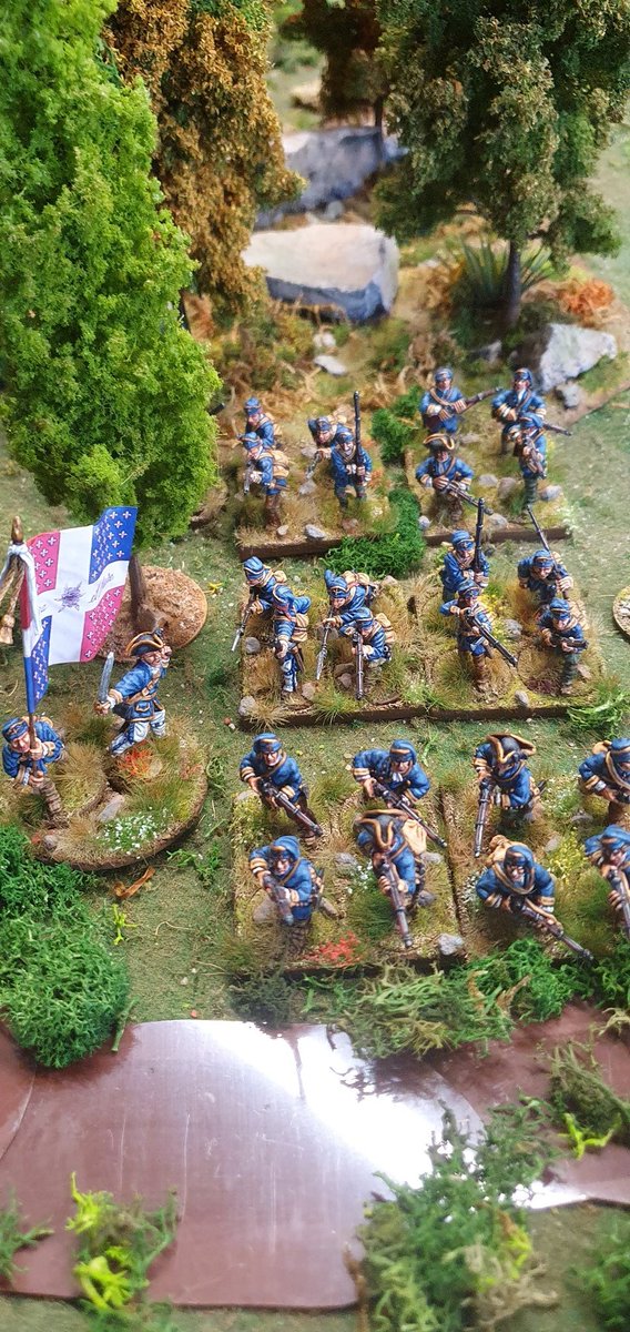 Axebreaker10's tweet image. I had Nick @Moiterei1984 over to my house for some French and Indian War gaming. First time I got my collection on the table so pretty chuffed! Still trying to learn my phone camara.
#Sharppractice #FrenchIndianWar #spreadthelard #Wargaming