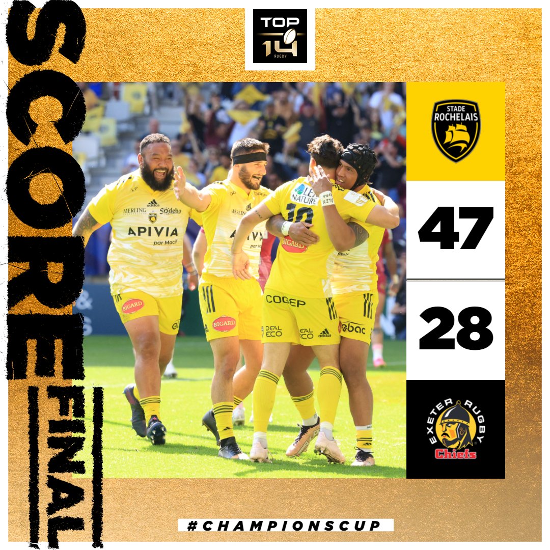 top14rugby's tweet photo. #TOP14 #ChampionsCup - Demi-finale
Le @staderochelais a vogué vers la finale sans encombre ⛵️Les champions d'Europe vont pouvoir défendre leur titre face au @leinsterrugby 🇫🇷⚔️🇮🇪 https://t.co/zdnpVKqOuM