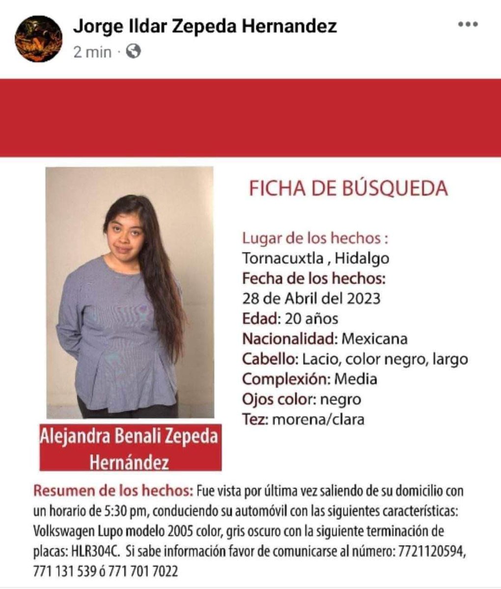 Compartir por favor para encontrar a esta chica. 🙌🏻🙏🏻