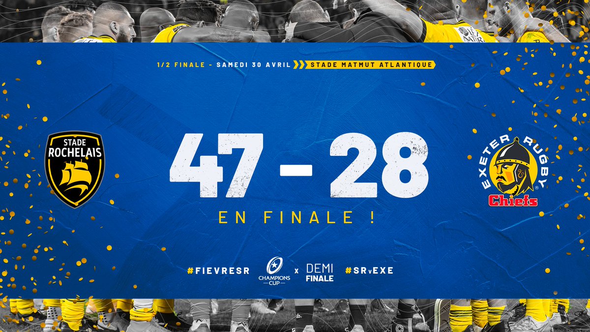 💛 Au coeur d'un Matmut en fusion, les Maritimes s'offrent une troisième finale consécutive et retrouveront le Leinster !

#SRvEXE | #ChampionsCup | #FievreSR