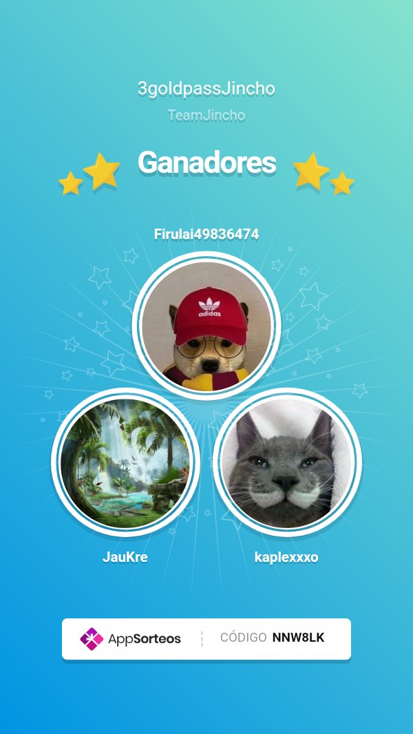 TeamJincho's tweet photo. muchas gracias por participar, acá está el certificado de los ganadores del torneo por 3GOLDEN PASS, nos pondremos en contacto con los ganadores para entregar su premio en su cuenta, los mantendremos informados de los próximos sorteos.🫶🏻 https://t.co/q4pVuXLJkv